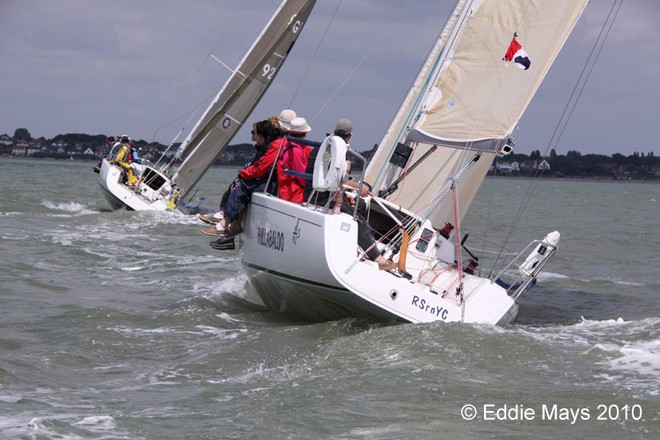 Hullabaloo chases Whos to No in IRC3 - Royal Southern Yacht Club - June Regatta 2010 © Eddie Mays - copyright http://www.eddiemays.com